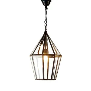 Belmont Glass Ceiling Pendant Black by OneWorld Collection, a Pendant Lighting for sale on Style Sourcebook