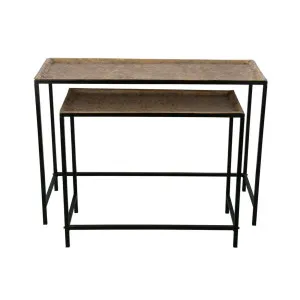 Nada Console Set of 2 Gold -Outdoor by OneWorld Collection, a Console Table for sale on Style Sourcebook
