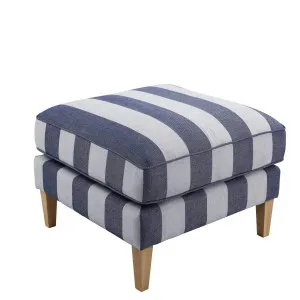 Bondi Hamptons Ottoman Denim/Cream Stripe by OneWorld Collection, a Ottomans for sale on Style Sourcebook