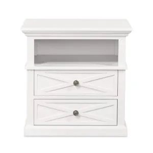 Sorrento White Large 2 Draw Bedside Table by OneWorld Collection, a Bedside Tables for sale on Style Sourcebook