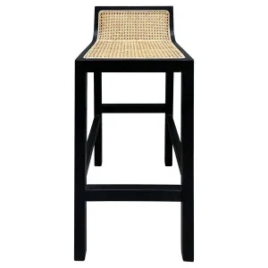 Amalfi Elm Wood and Rattan Barstool Black by OneWorld Collection, a Bar Stools for sale on Style Sourcebook
