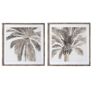 Tropea Beach Vintage Palms Set of 2 Wall Art by OneWorld Collection, a Artwork & Wall Decor for sale on Style Sourcebook