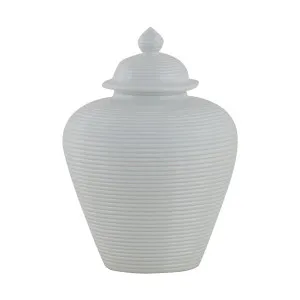 James White 13" Ceramic Jar with Lid by OneWorld Collection, a Vases & Jars for sale on Style Sourcebook
