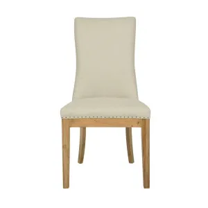 Oakwood Hamptons Linen Dining Chair Natural W/ Studs by OneWorld Collection, a Dining Chairs for sale on Style Sourcebook