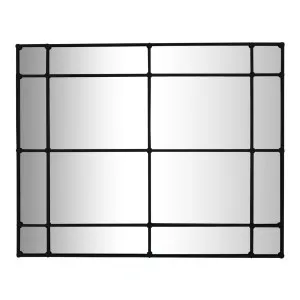 Crawford Rectangular 16 Pane Mirror Iron Frame Black 200cm x 160cm by OneWorld Collection, a Mirrors for sale on Style Sourcebook