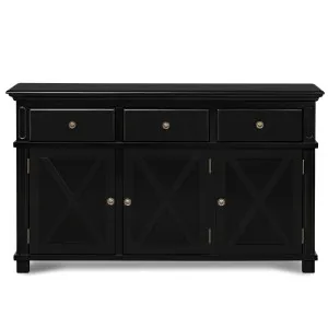 Sorrento 3 Door Hamptons 145cm Buffet Black by OneWorld Collection, a Sideboards, Buffets & Trolleys for sale on Style Sourcebook