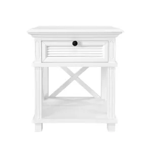 West Beach Hamptons Bedside Table W/Drawer White by OneWorld Collection, a Bedside Tables for sale on Style Sourcebook