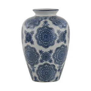 Danyon Blue 12" Ceramic Vase by OneWorld Collection, a Statues & Ornaments for sale on Style Sourcebook
