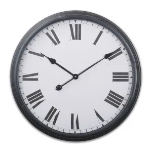 Lucas 56cm Metal Wall Clock Black by OneWorld Collection, a Clocks for sale on Style Sourcebook