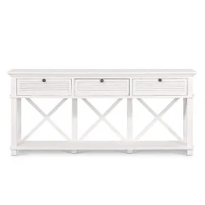 West Beach 3 Drawer Hamptons 190cm Console White by OneWorld Collection, a Console Table for sale on Style Sourcebook