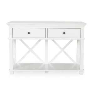 Sorrento Hamptons 130cm 2 Drawer Console White by OneWorld Collection, a Console Table for sale on Style Sourcebook