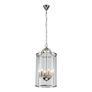 Astor Six Light Round Pendant in Nickel by OneWorld Collection, a Pendant Lighting for sale on Style Sourcebook