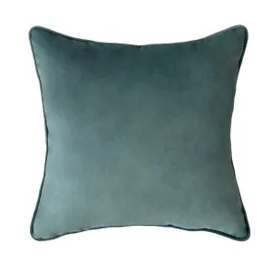 55cm Throw Cushion Teal Velvet by OneWorld Collection, a Throws for sale on Style Sourcebook