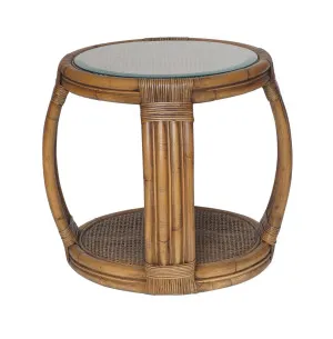 Cayman Rattan Hamptons Side Table Natural by OneWorld Collection, a Side Table for sale on Style Sourcebook