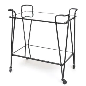 Lloyd Mirror Shelves Bar Trolley Black by OneWorld Collection, a Sideboards, Buffets & Trolleys for sale on Style Sourcebook