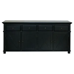 Sorrento 4 Door Hamptons 188cm Buffet Black by OneWorld Collection, a Sideboards, Buffets & Trolleys for sale on Style Sourcebook