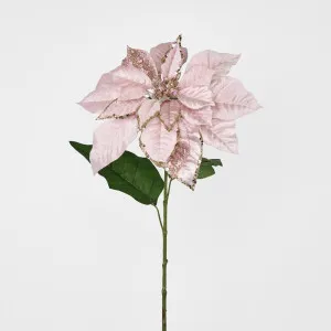 Single Large Velvet & Glitter Poinsettia Pink by Florabelle Living, a Plants for sale on Style Sourcebook