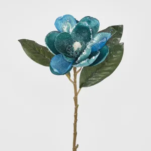 Single Magnolia with 2 Leaves Teal by Florabelle Living, a Plants for sale on Style Sourcebook