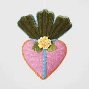 Fiesta Heart Decoration Pink & Olive by Florabelle Living, a Christmas for sale on Style Sourcebook