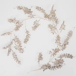 Glitter Leaf and Crystal Berry Garland Gold by Florabelle Living, a Christmas for sale on Style Sourcebook