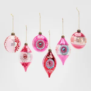 Vintage Guilded Magenta Ornaments - Box Set of 6 by Florabelle Living, a Christmas for sale on Style Sourcebook