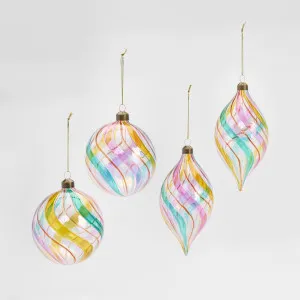 Vintage Rose Glass Baubles - Box Set of 4 by Florabelle Living, a Christmas for sale on Style Sourcebook