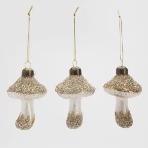 Champagne Glitter Mushrooms - Box Set of 3 by Florabelle Living, a Christmas for sale on Style Sourcebook