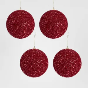 Tinsel Bauble Red - Set of 4 by Florabelle Living, a Christmas for sale on Style Sourcebook