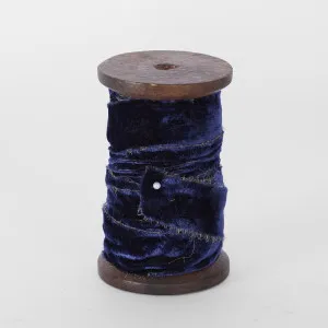 Frayed Velvet Ribbon Navy Blue 30mm x 10m by Florabelle Living, a Christmas for sale on Style Sourcebook