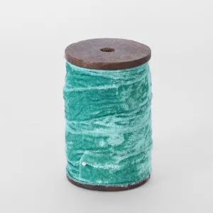 Frayed Velvet Ribbon Teal 30mm x 10m by Florabelle Living, a Christmas for sale on Style Sourcebook