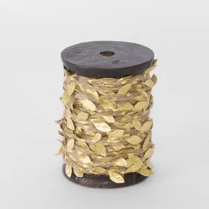 Vine Leaf Ribbon Gold 10mm x 10m by Florabelle Living, a Christmas for sale on Style Sourcebook
