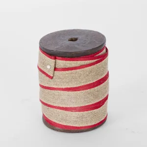 Jute Ribbon Red Trim 25mm x 10m by Florabelle Living, a Christmas for sale on Style Sourcebook