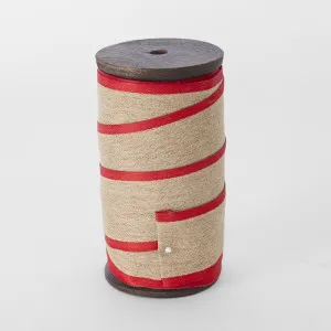 Jute Ribbon Red Trim 40mm x 10m by Florabelle Living, a Christmas for sale on Style Sourcebook