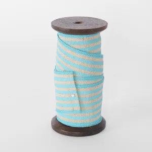 Carnivale Stripe Jute Ribbon Blue 60mm x 5m by Florabelle Living, a Christmas for sale on Style Sourcebook