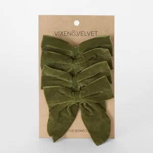 Velvet Bows w Ties Green - Set of 4 by Florabelle Living, a Christmas for sale on Style Sourcebook