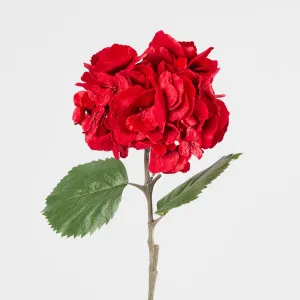 Luxe Velvet Hydrangea Stem Red by Florabelle Living, a Plants for sale on Style Sourcebook