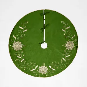 Silk Floral Meander Tree Skirt Green by Florabelle Living, a Christmas for sale on Style Sourcebook