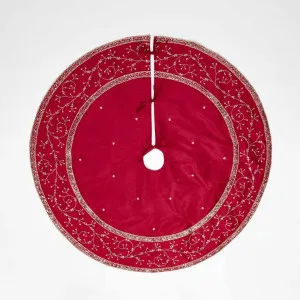 Silk Meander Tree Skirt Red by Florabelle Living, a Christmas for sale on Style Sourcebook