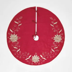 Silk Floral Meander Tree Skirt Red by Florabelle Living, a Christmas for sale on Style Sourcebook