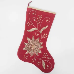 Silk Floral Meander Stocking Red by Florabelle Living, a Christmas for sale on Style Sourcebook