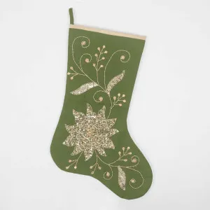 Silk Floral Meander Stocking Green by Florabelle Living, a Christmas for sale on Style Sourcebook