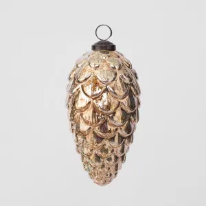 Antiqued Glass Pinecone Decoration Gold Large by Florabelle Living, a Christmas for sale on Style Sourcebook