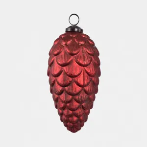 Antiqued Glass Pinecone Decoration Red Large by Florabelle Living, a Christmas for sale on Style Sourcebook