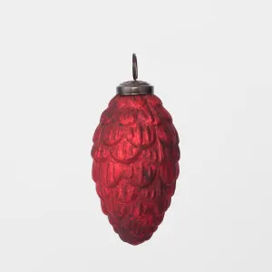 Antiqued Glass Pinecone Decoration Red Small by Florabelle Living, a Christmas for sale on Style Sourcebook