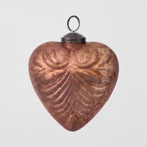 Pattern Heart Glass Decoration Bronze by Florabelle Living, a Christmas for sale on Style Sourcebook