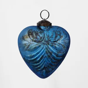 Pattern Heart Glass Decoration Blue by Florabelle Living, a Christmas for sale on Style Sourcebook