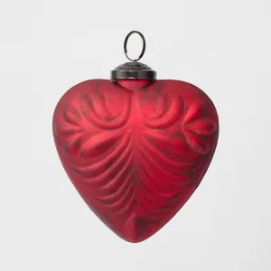 Pattern Heart Glass Decoration Red by Florabelle Living, a Christmas for sale on Style Sourcebook