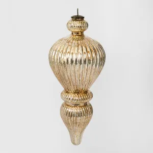 Antiqued Glass Hanging Finial Gold X Large by Florabelle Living, a Christmas for sale on Style Sourcebook