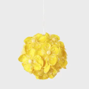 Glitter Hydrangea Bauble Yellow by Florabelle Living, a Christmas for sale on Style Sourcebook