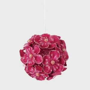Glitter Hydrangea Bauble Fuchsia by Florabelle Living, a Christmas for sale on Style Sourcebook